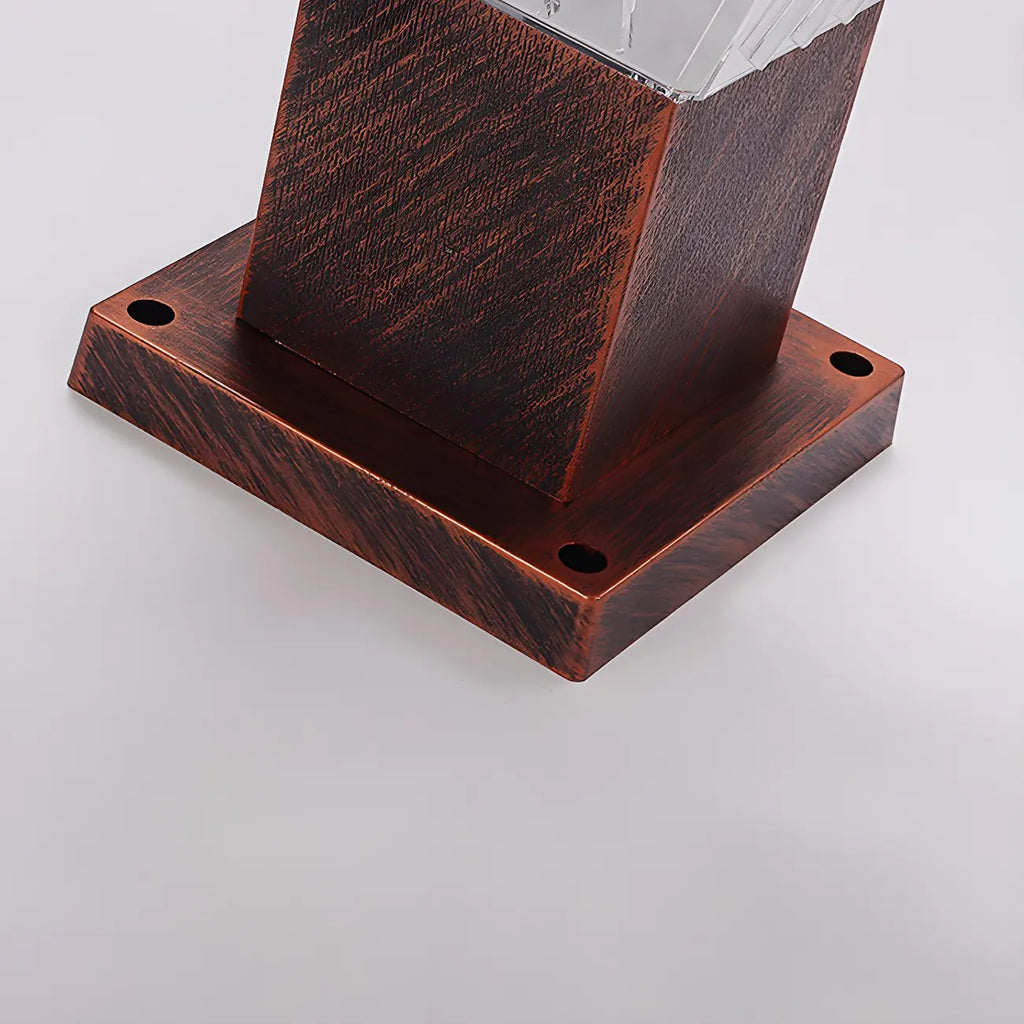 Lampadaires solaires pyramidaux modernes en acrylique bronze et bronze pour l'extérieur