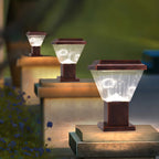 Lampadaires solaires pyramidaux modernes en acrylique bronze et bronze pour l'extérieur