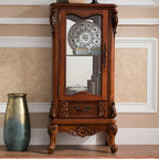 Vitrine classique en bois blanc avec porte en verre et tiroir
