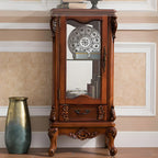 Vitrine classique en bois blanc avec porte en verre et tiroir