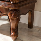 Vitrine classique en bois blanc avec porte en verre et tiroir