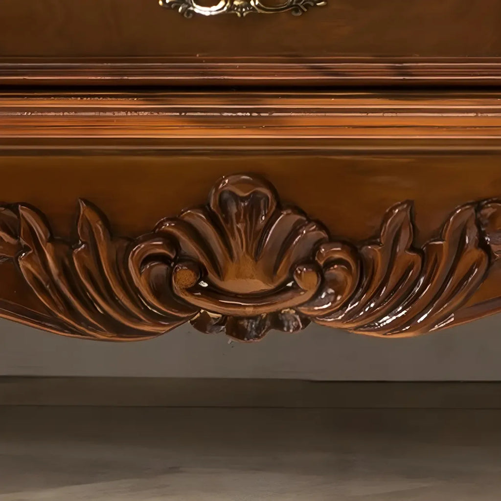 Vitrine classique en bois blanc avec porte en verre et tiroir