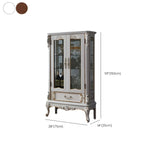 Vitrine classique en bois blanc avec porte en verre et tiroir