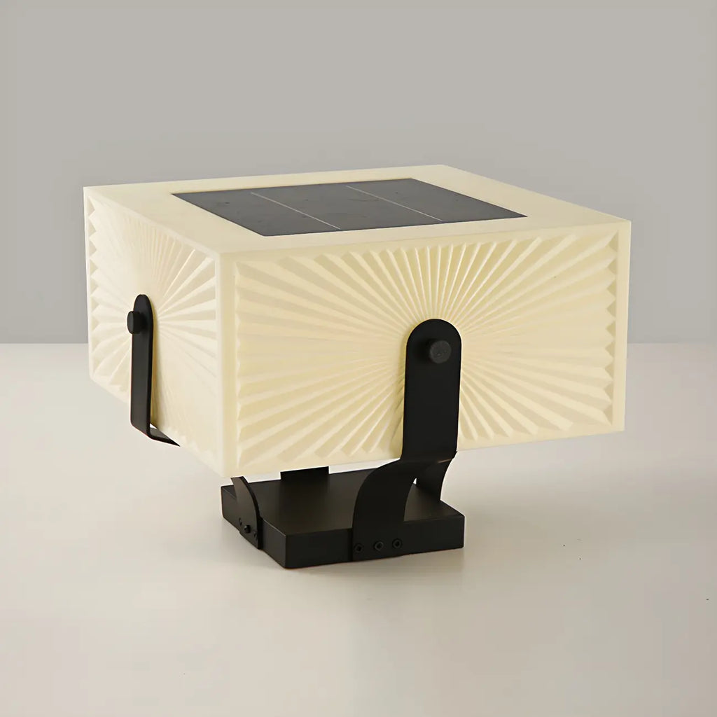 Applique murale élégante noire avec abat-jour cubique beige