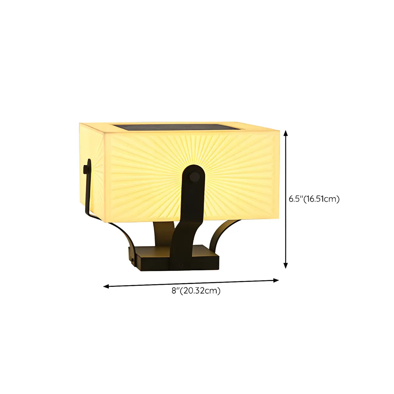 Applique murale élégante noire avec abat-jour cubique beige