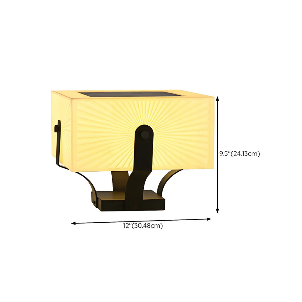 Applique murale élégante noire avec abat-jour cubique beige