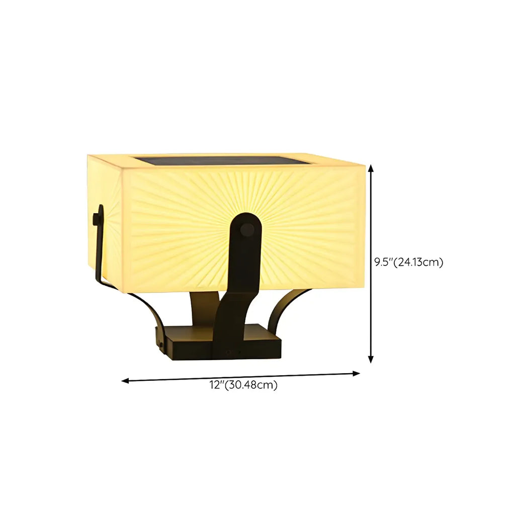 Applique murale élégante noire avec abat-jour cubique beige