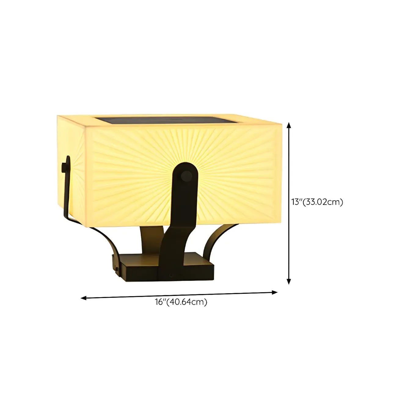 Applique murale élégante noire avec abat-jour cubique beige