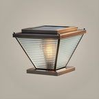 Lampadaires extérieurs à pyramide inversée à rayures solaires en bronze