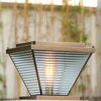Lampadaires extérieurs à pyramide inversée à rayures solaires en bronze