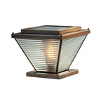 Lampadaires extérieurs à pyramide inversée à rayures solaires en bronze