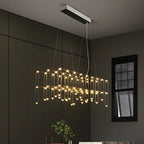 Suspension rectangulaire argentée moderne pour cuisine