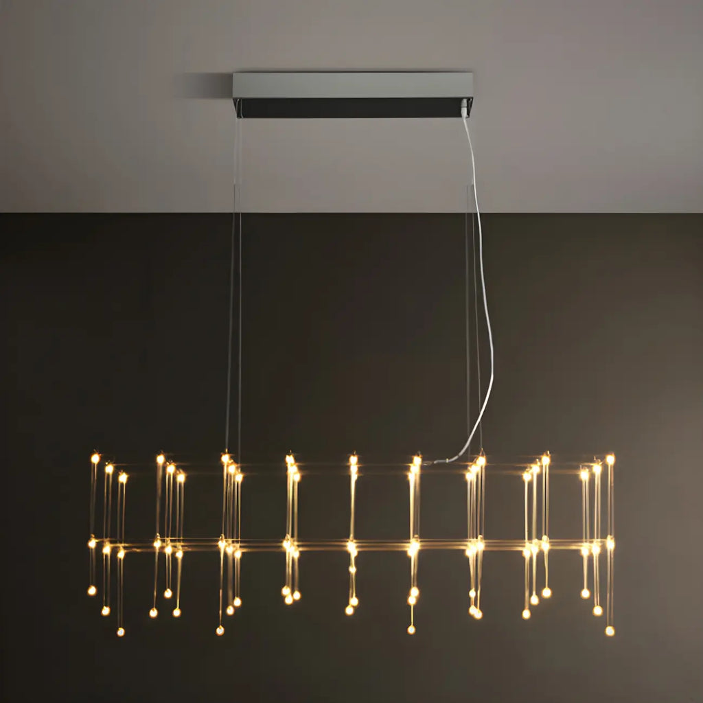 Suspension rectangulaire argentée moderne pour cuisine