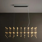 Suspension rectangulaire argentée moderne pour cuisine