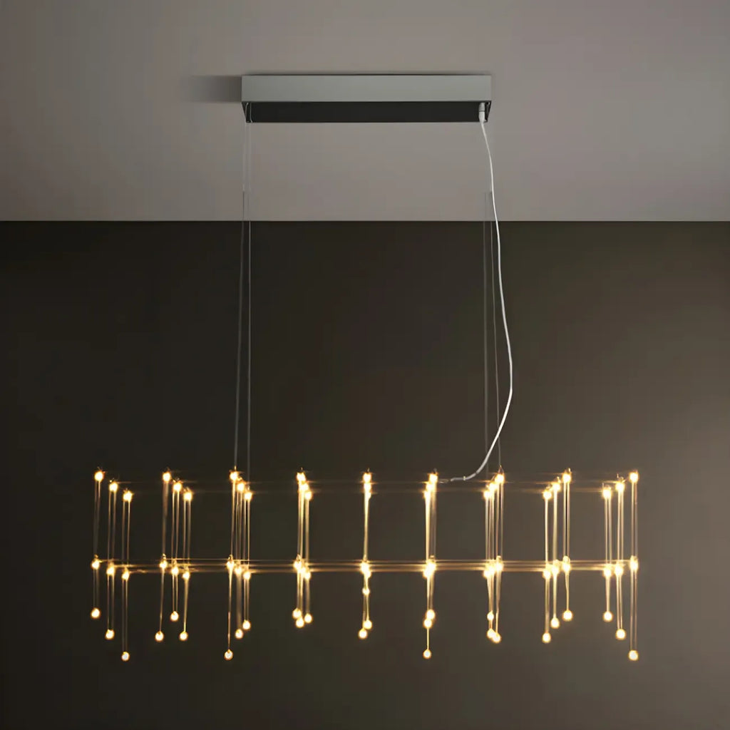 Suspension rectangulaire argentée moderne pour cuisine