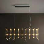 Suspension rectangulaire argentée moderne pour cuisine