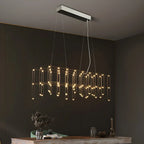 Suspension rectangulaire argentée moderne pour cuisine