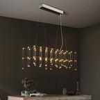 Suspension rectangulaire argentée moderne pour cuisine