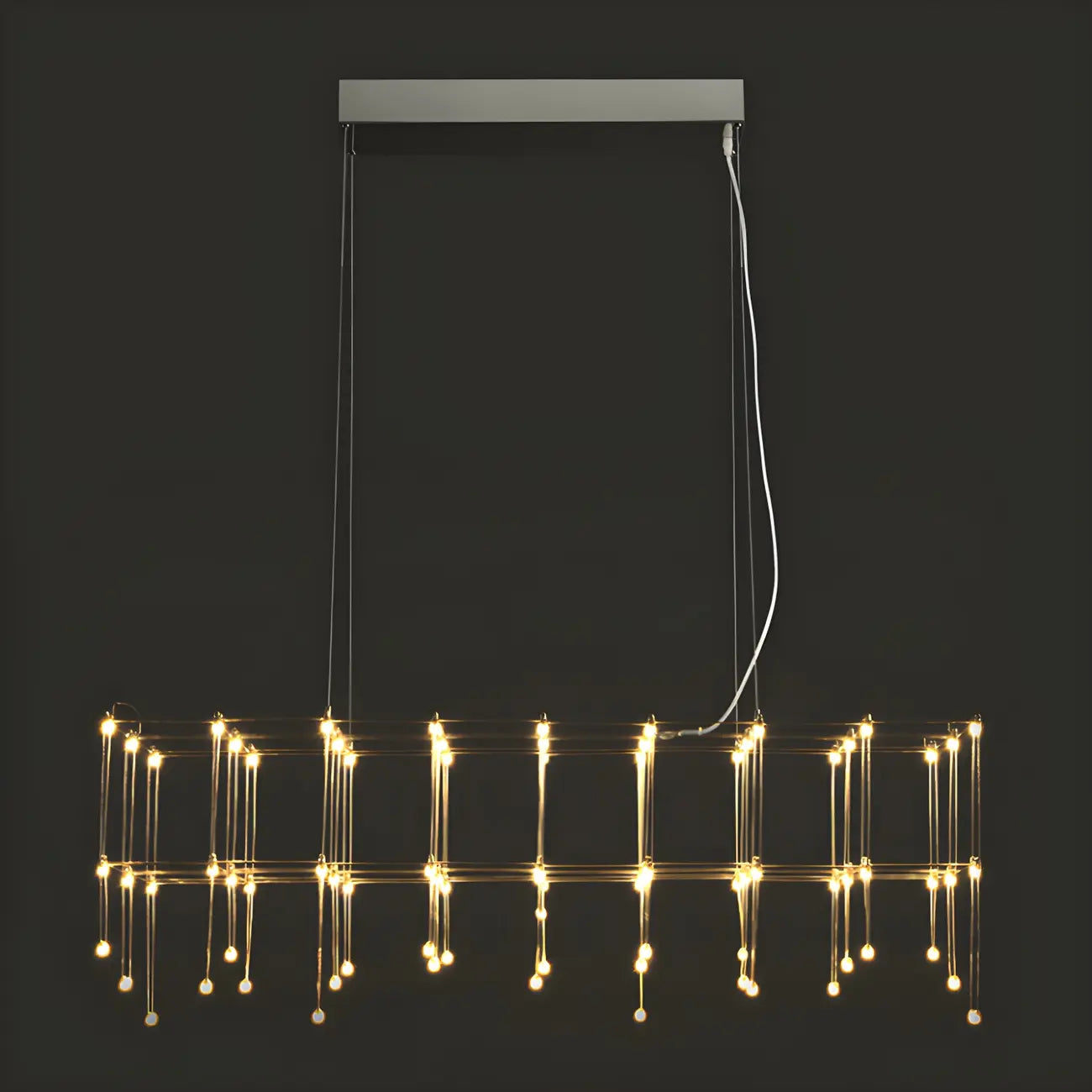 Suspension rectangulaire argentée moderne pour cuisine