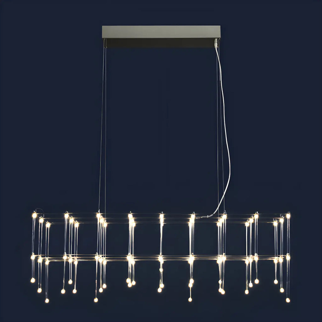 Suspension rectangulaire argentée moderne pour cuisine