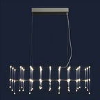 Suspension rectangulaire argentée moderne pour cuisine