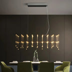 Suspension rectangulaire argentée moderne pour cuisine