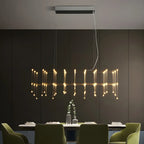 Suspension rectangulaire argentée moderne pour cuisine