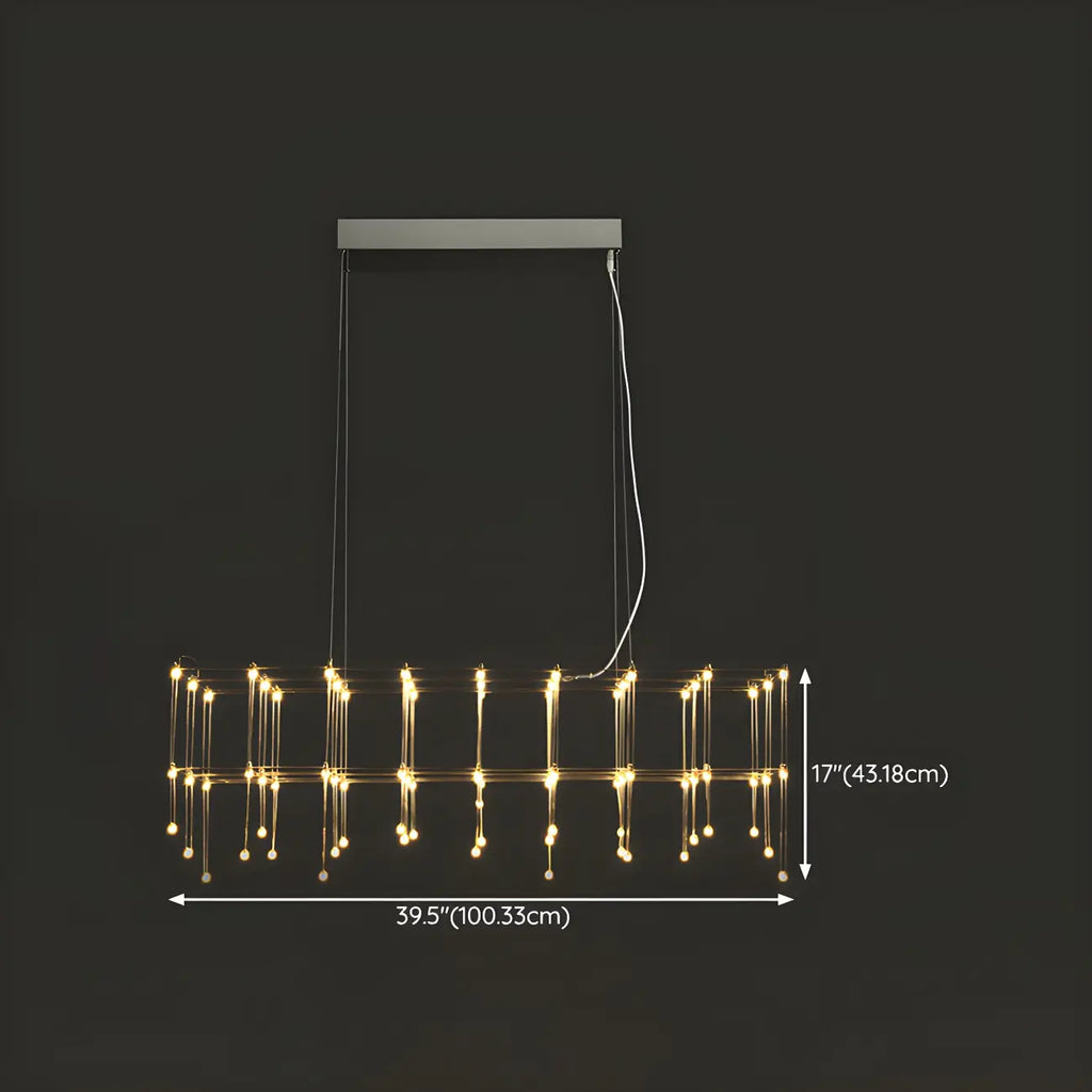 Suspension rectangulaire argentée moderne pour cuisine