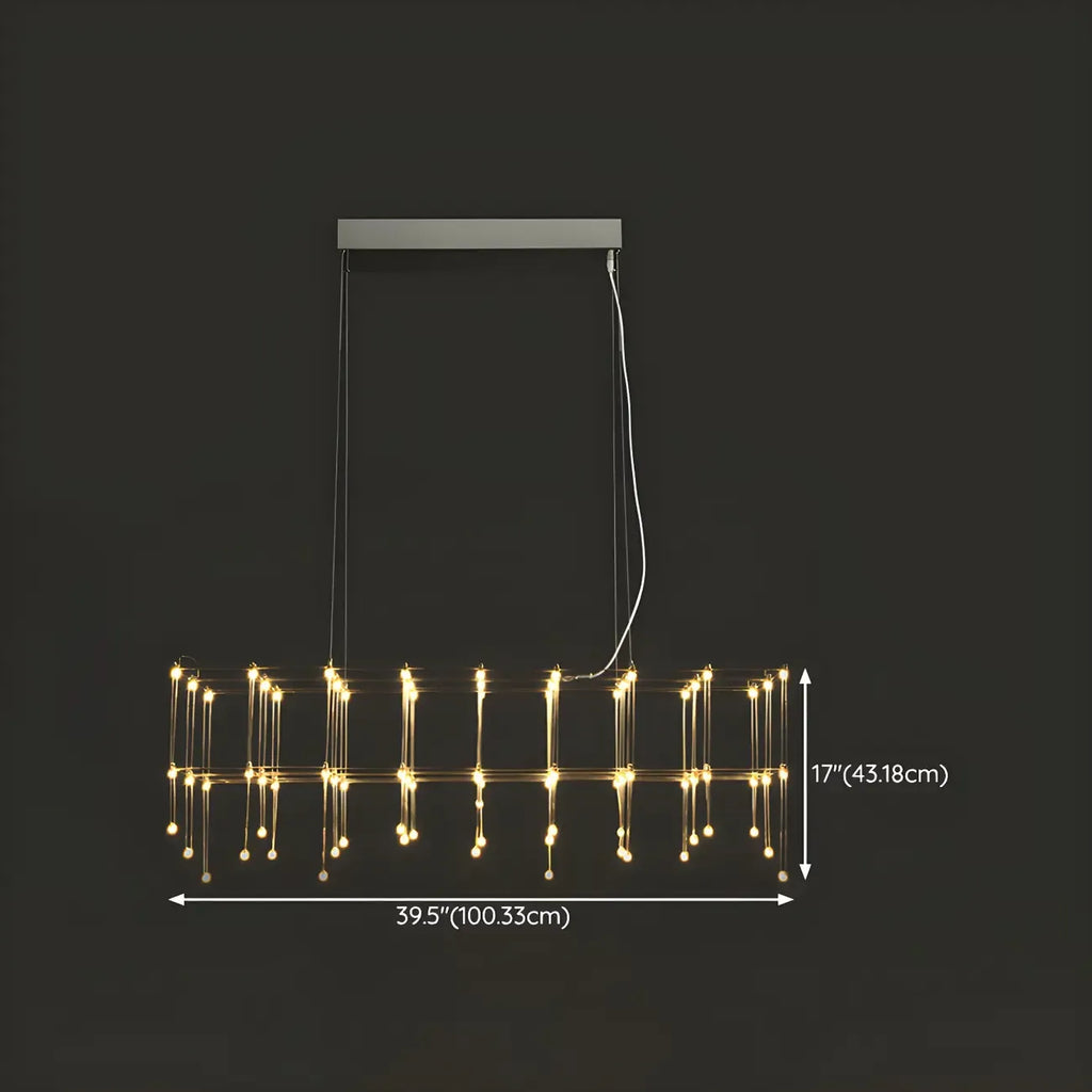 Suspension rectangulaire argentée moderne pour cuisine