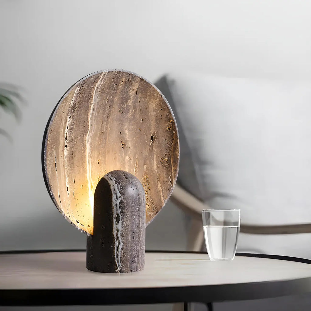 Lampe de table moderne Art Déco en pierre pour chambre à coucher