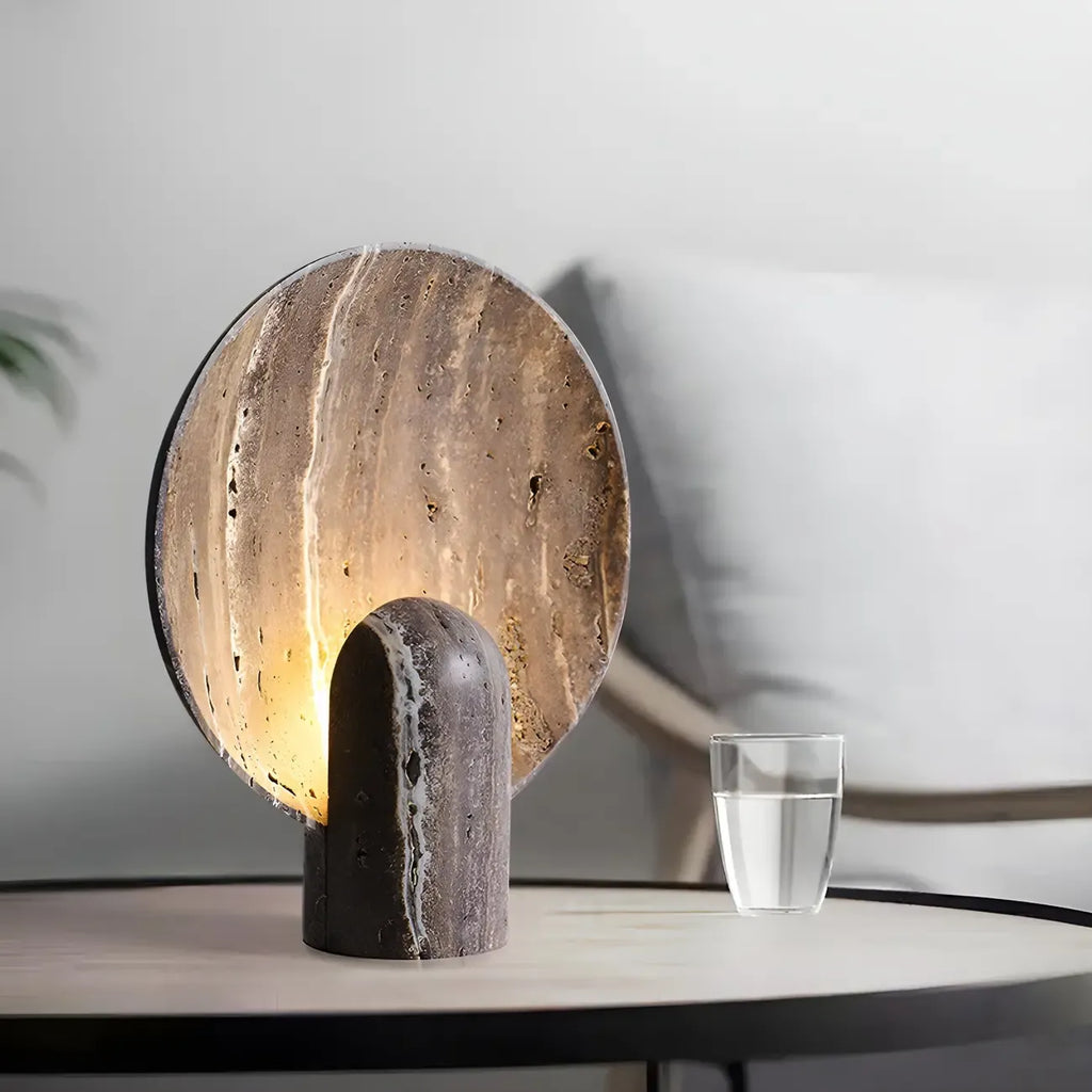 Lampe de table moderne Art Déco en pierre pour chambre à coucher