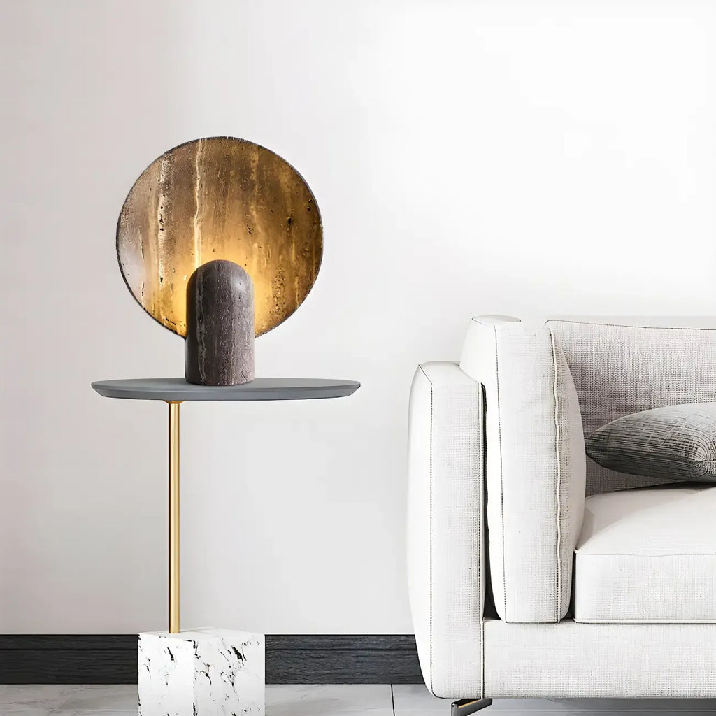 Lampe de table moderne Art Déco en pierre pour chambre à coucher