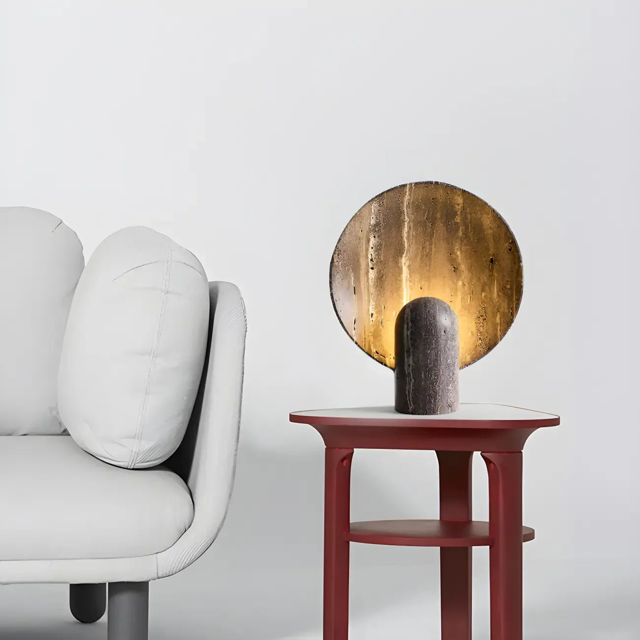 Lampe de table moderne Art Déco en pierre pour chambre à coucher
