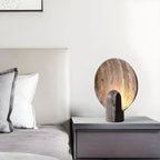 Lampe de table moderne Art Déco en pierre pour chambre à coucher