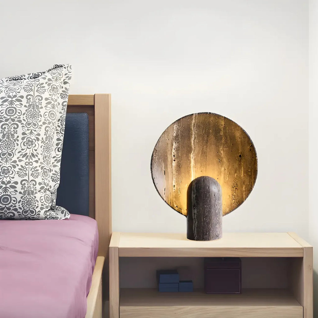 Lampe de table moderne Art Déco en pierre pour chambre à coucher