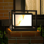 Lampe de poteau cubique à cadre ouvert en métal noir