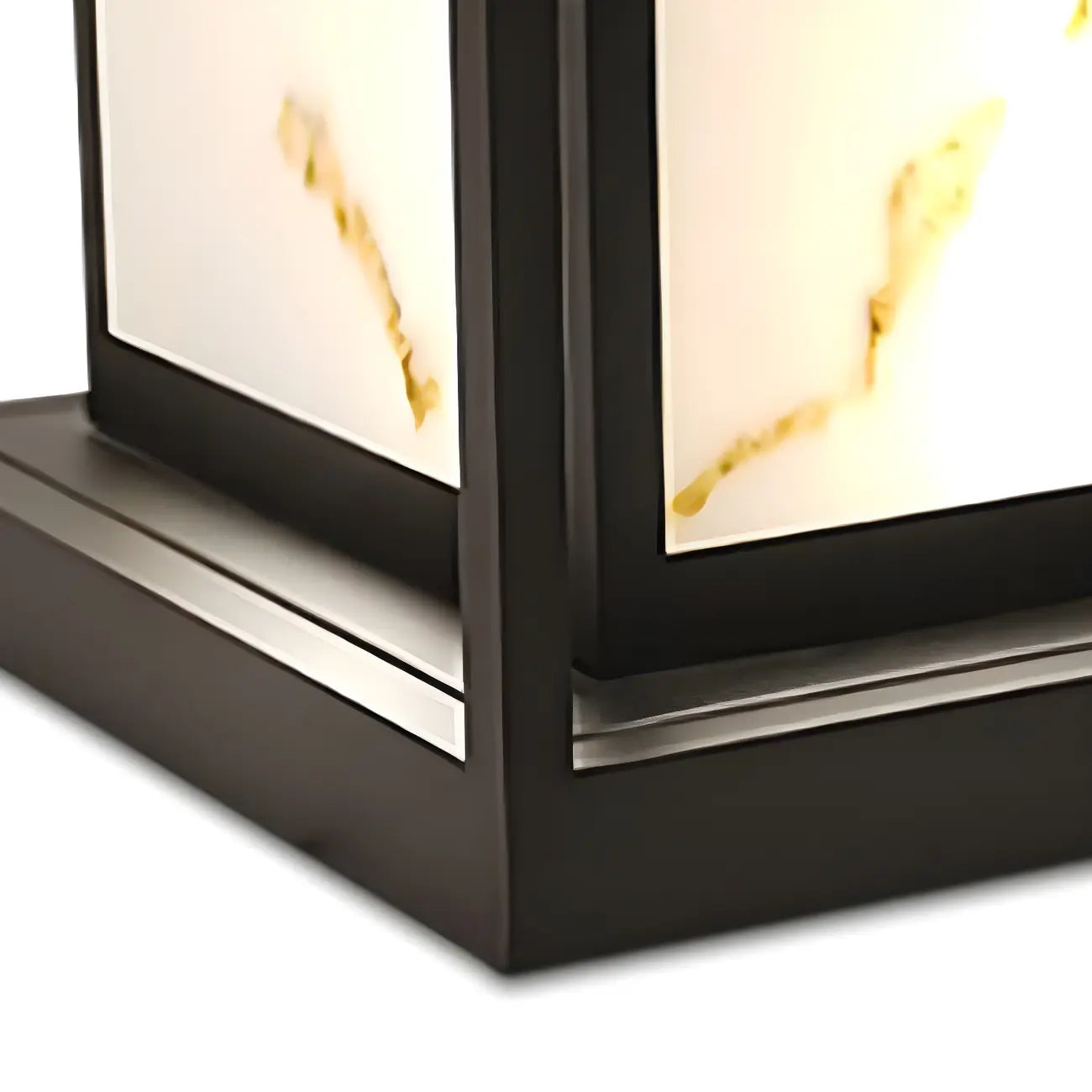 Lampe de poteau cubique à cadre ouvert en métal noir
