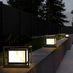 Lampe de poteau cubique à cadre ouvert en métal noir
