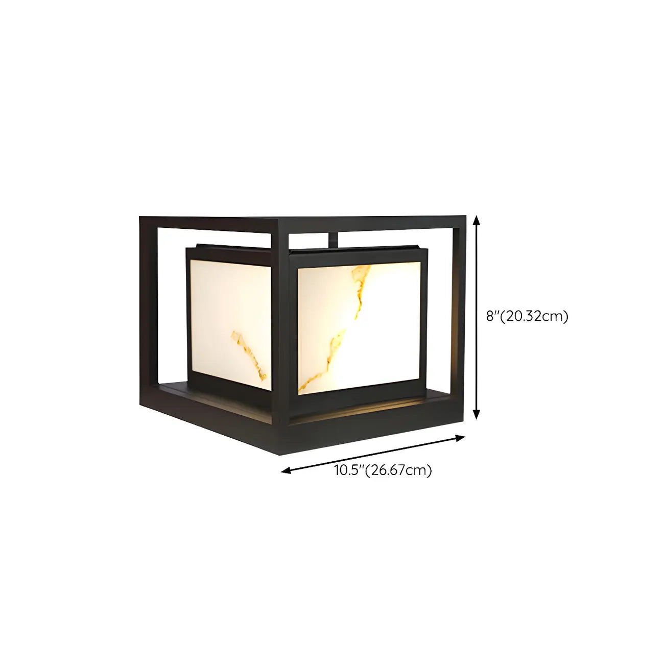 Lampe de poteau cubique à cadre ouvert en métal noir