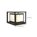 Lampe de poteau cubique à cadre ouvert en métal noir