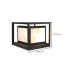 Lampe de poteau cubique à cadre ouvert en métal noir