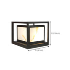 Lampe de poteau cubique à cadre ouvert en métal noir