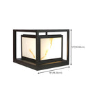 Lampe de poteau cubique à cadre ouvert en métal noir