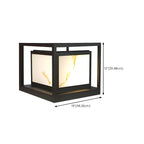 Lampe de poteau cubique à cadre ouvert en métal noir