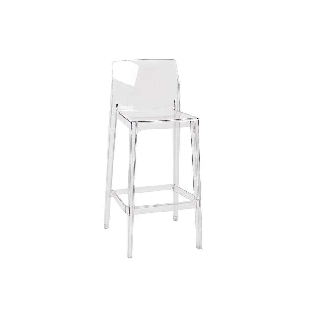 Tabouret de bar rectangulaire moderne et élégant en acrylique transparent