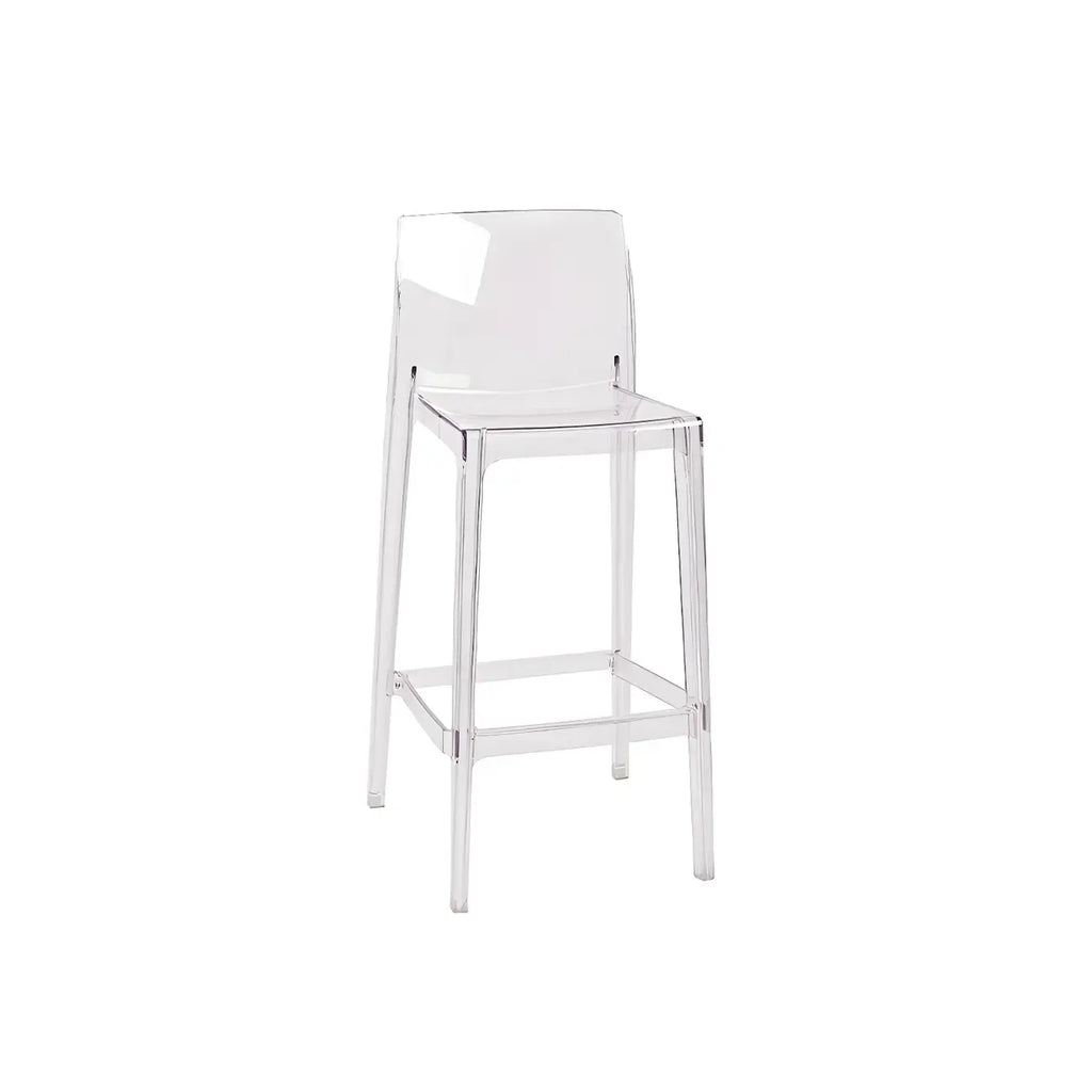 Tabouret de bar rectangulaire moderne et élégant en acrylique transparent
