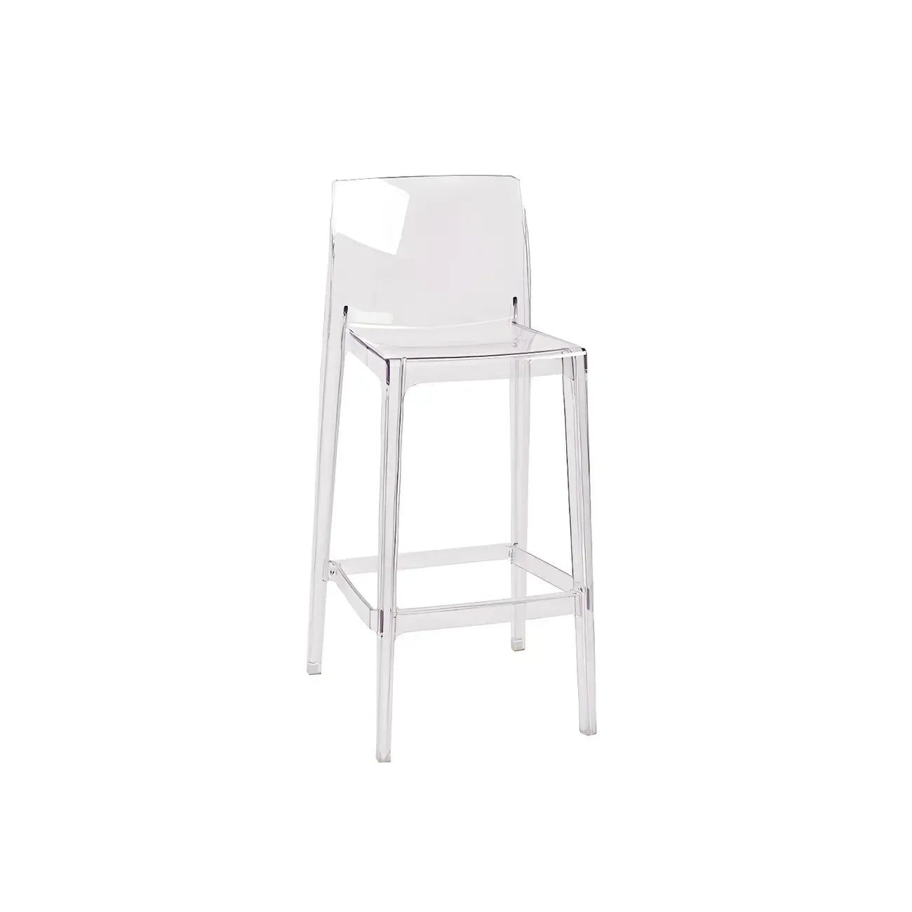 Tabouret de bar rectangulaire moderne et élégant en acrylique transparent