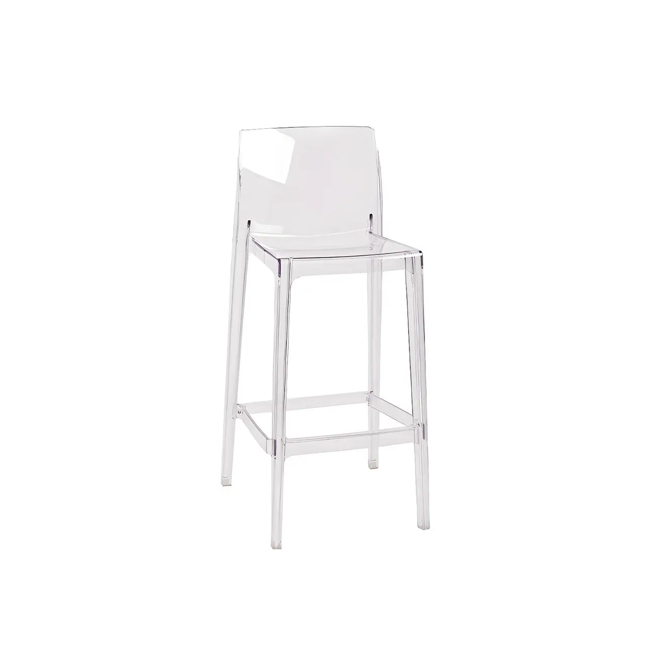Tabouret de bar rectangulaire moderne et élégant en acrylique transparent