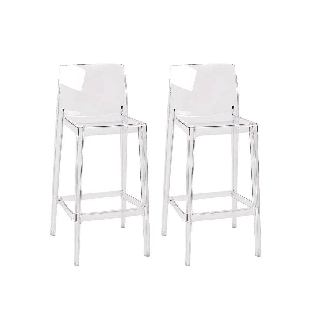 Tabouret de bar rectangulaire moderne et élégant en acrylique transparent