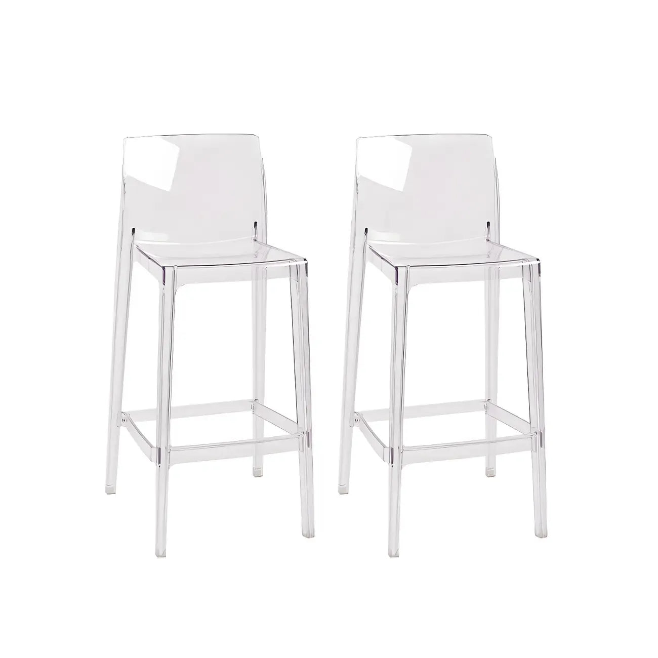 Tabouret de bar rectangulaire moderne et élégant en acrylique transparent
